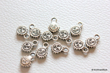 Silver Sun Two Sided Charms x 12